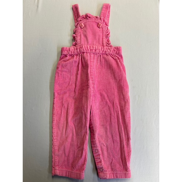 Mckids Other - Vintage McKids Pink Corduroy Ruffle Overalls Size 24 Months Made in USA 71898